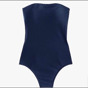 J. Crew Cross-back bandeau one-piece swimsuit